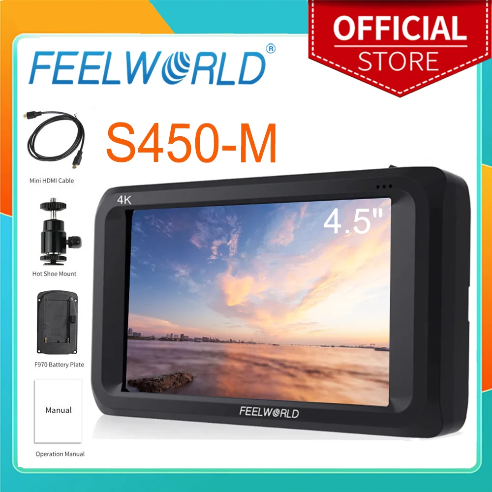 

5,5-дюймовый накамерный монитор Feelworld S450-M IPS 3G-SDI 4K HDMI 1280x80 0, Внешний ЖК-монитор для камер DSLR