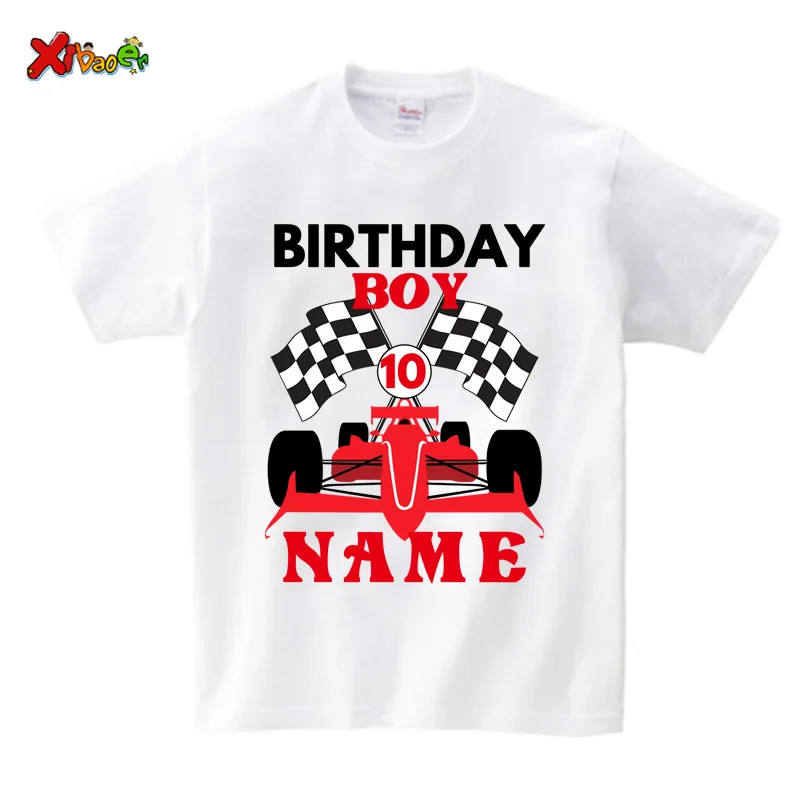 Рубашка с гоночным автомобилем рубашка на день рождения семейная футболка