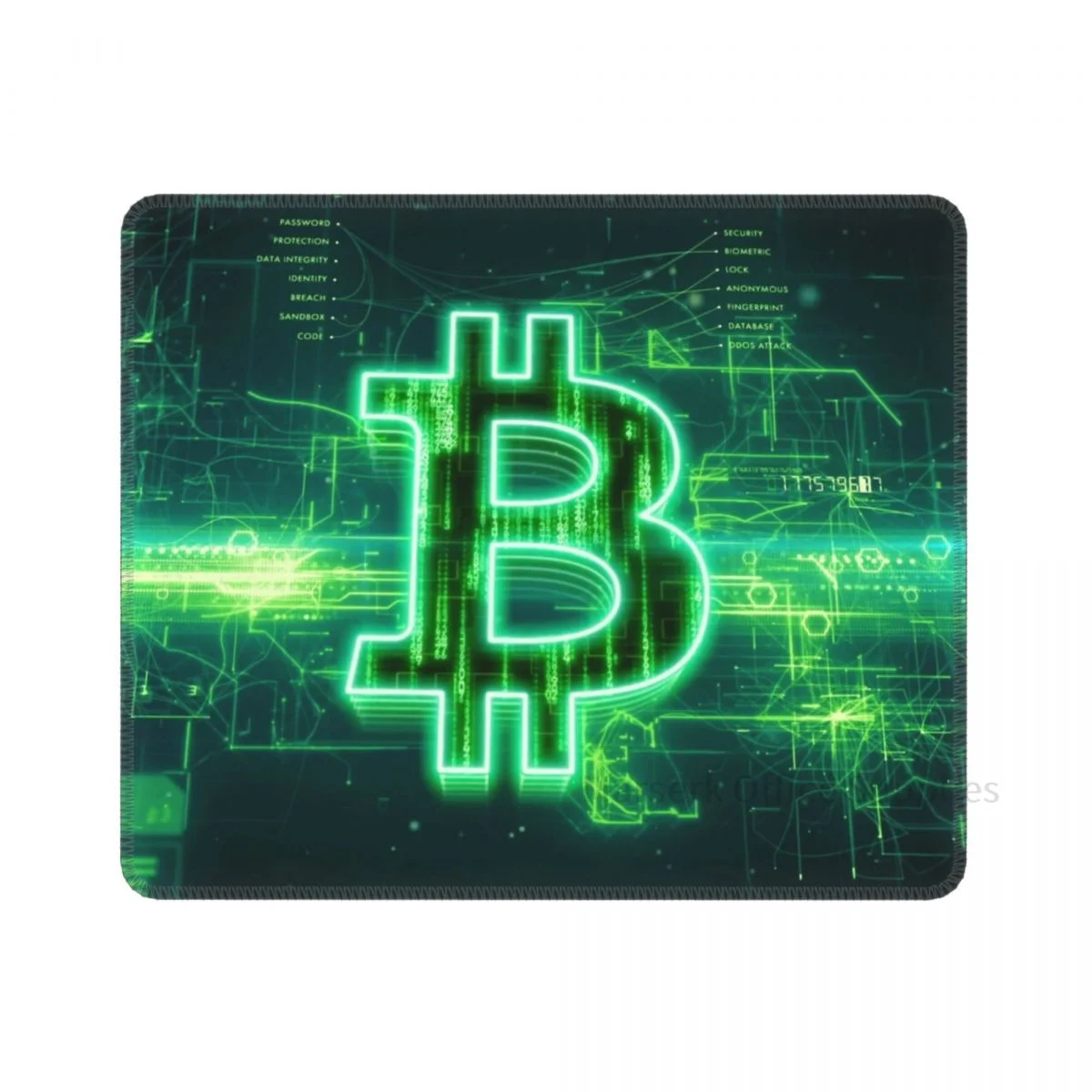 

Цифровой компьютерный коврик для мыши Биткоин с Виртуальным шифрованием, Зеленый Настольный коврик для клавиатуры для геймеров, резиновый ...