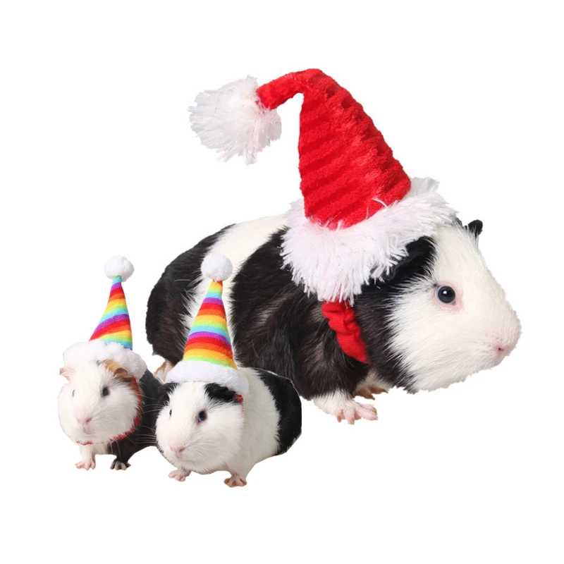 

Hamster Christmas Hat Santa Claus Cap Head Decorate Party Cosplay Guinea Pig Rats Kitten Hat Small Animals Accessories