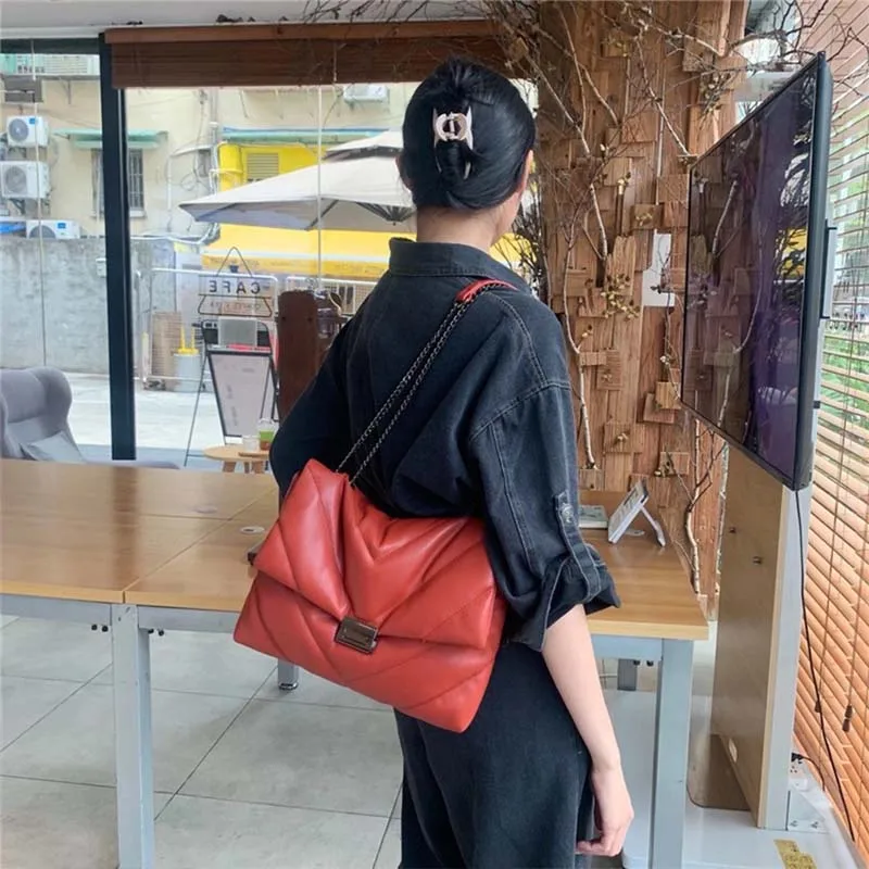 

Crossbody Bag Women's Big Chain Tote Women Shoulder Bag Fashion Large Capacity Messenger Bags for Women 2022 Solid Color Bags