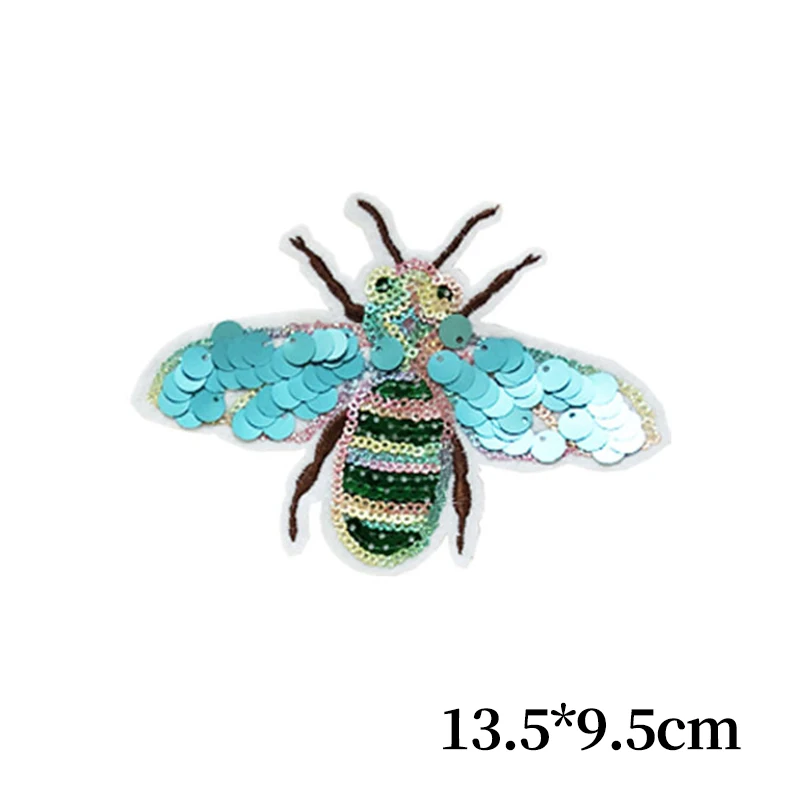 Вышивка блестками для джинсов блестящие блузки с пчелами нашивка аппликацией