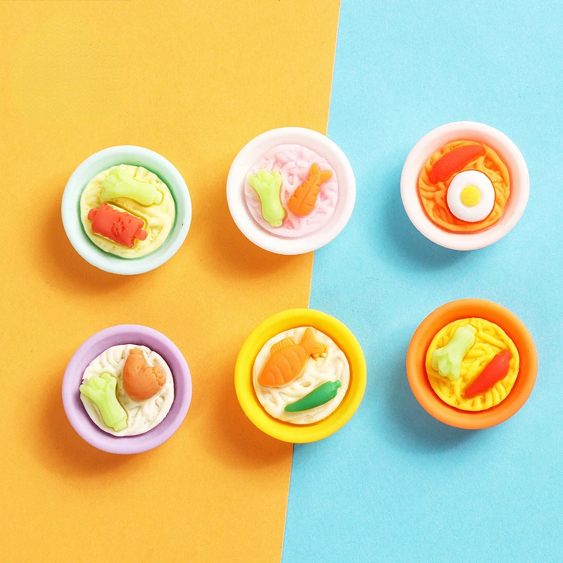 10 шт. кавайная Diy 3D Мини лапша из смолы, искусственная еда, кабошон, украшения с плоской задней стороной, крафтовые аксессуары, талисманы, миниатюры