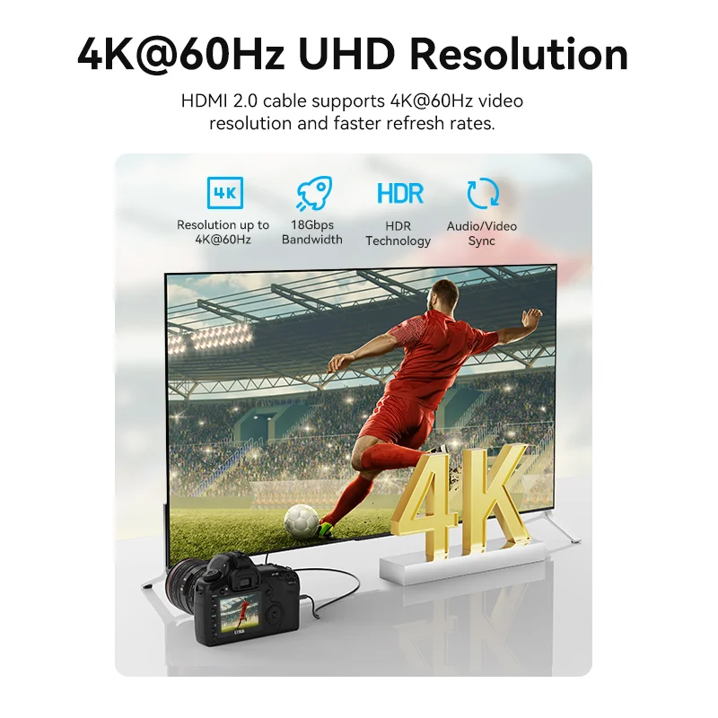 Фото Кабель Vention MINI HDMI-HDMI 2.0 «папа-папа» 4K 60HZ HD-адаптер-конвертер для видеокамеры Raspberry Pi ZeroW, ноутбука, HDMI Mini №3