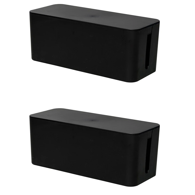

2X Cable Management Box Cord Organizer Box Power Strip Surge Protector Cover TV Cord Box For Home Office