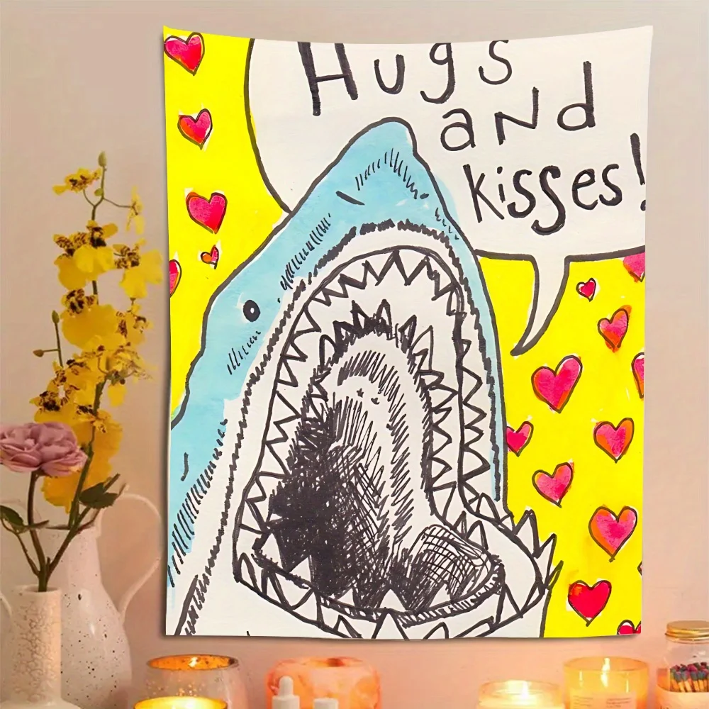 Гобелен С Изображением Акулы Декоративный Настенный Для Гостиной Спальни