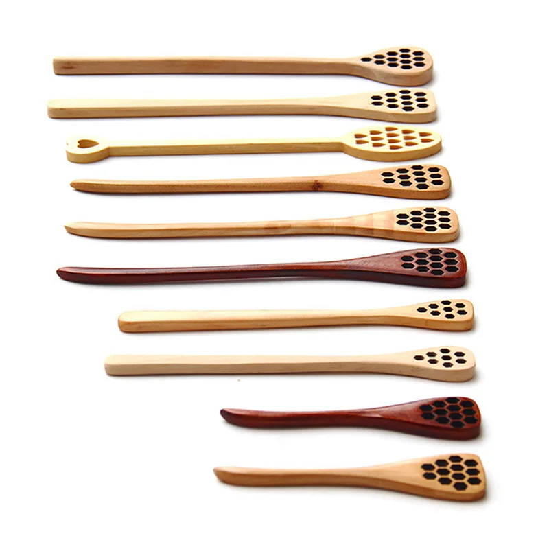 

Wooden Honey Spoon Handmade Honey Mixing Stirrer Coffee Long Handle Spoon Creative Jam Stick Cooking Baking Tool Kitchen Supplie