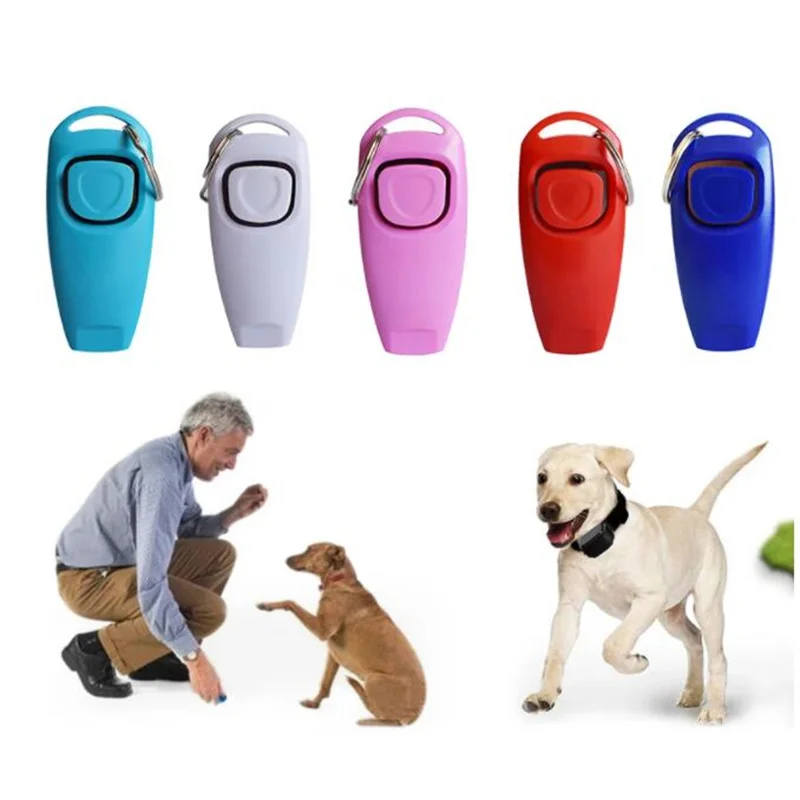 

Pet Dog Training Whistle Clicker Pet Trainer Click Puppy Aid Guide Obedience Pet Equipment With Keychain Home Pet Supplie