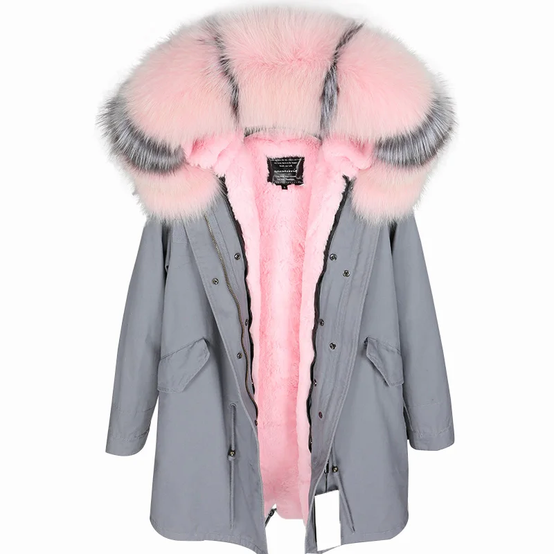 MAOMAOKONG New 2022 Winter Jacket Women Coats Big Natural Fox Fur Collar Parkas Warm Fashion luxury Female clothing