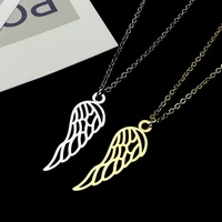 trend necklace for women personality wing pendant fashion stainless steel goldsilverrose gold necklace mens and womens gifts
