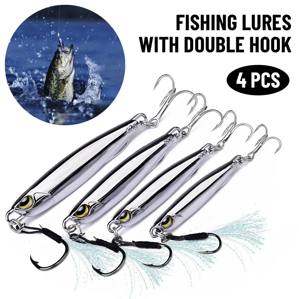 

Лидер продаж, 4 шт., Тонущая яркая джиг-приманка в виде гольяна, свинцовая литая искусственная Рыбалка