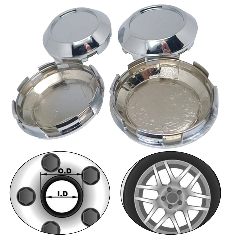 

4pcs 76mm /72mm Car Wheel Center Hub Cap Silver With Steel Ring Universal For Retrofitting Hub Center Covers Automobile Repair