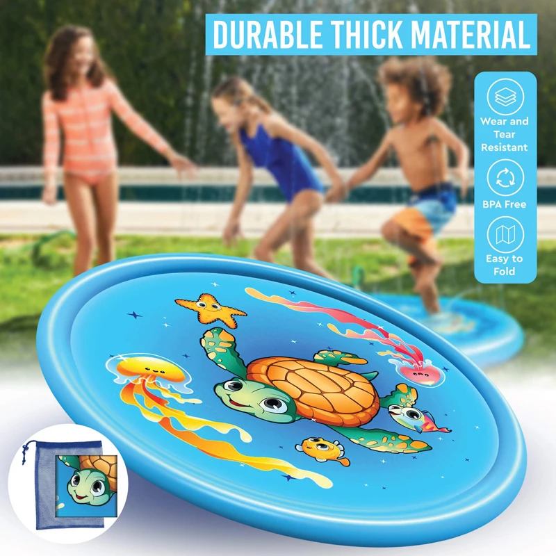 

Kiddie Pool Summer Toy Gift Splash Sprinkler Pad Baby Kid Splash Pads Toddlers Outdoor Water Toys Backyard Water Play Inflatable