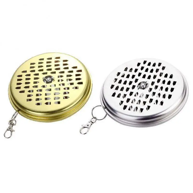 Metal Repellent Incense Plate Tray With Spring Buckle Hanging Anti-mosquito Tools Summer Mosquitos Repellent Tool Hollow Design