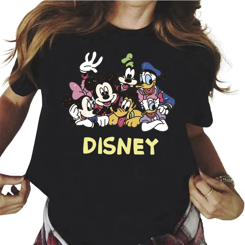 Футболка женская с изображением Микки и Минни Маус