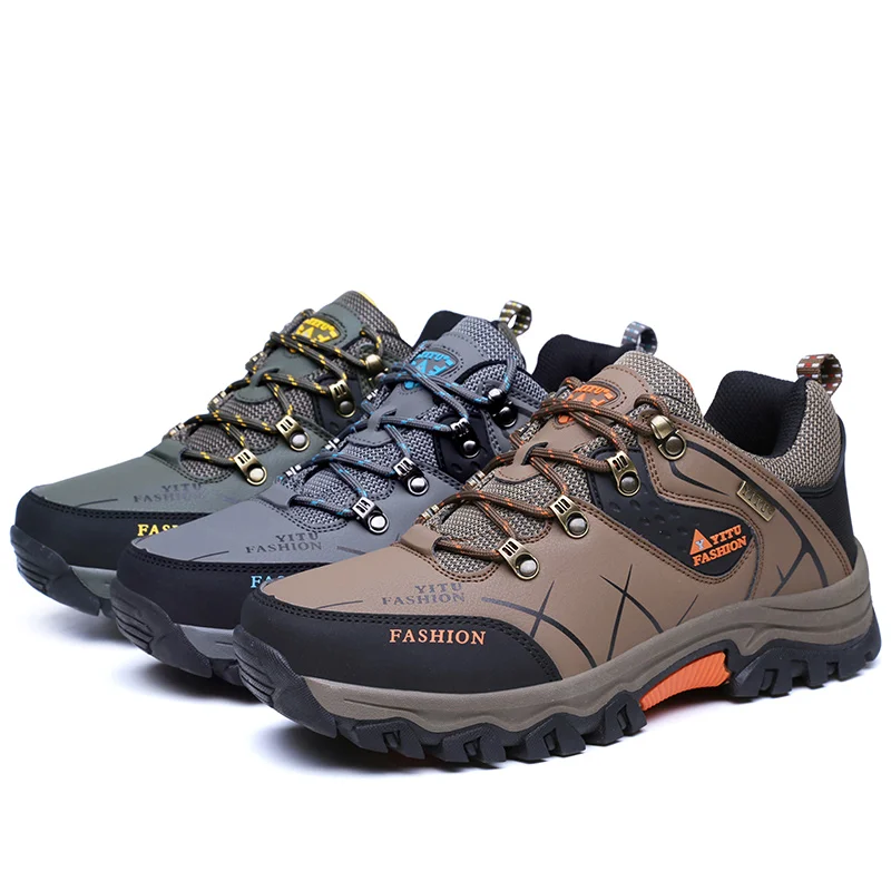 Waterproof Man Hiking Boots Leather Hunting Tourism Mountain Shoes Anti-skid Winter Sport Shoes For Men Sneakers 2022 New Unisex