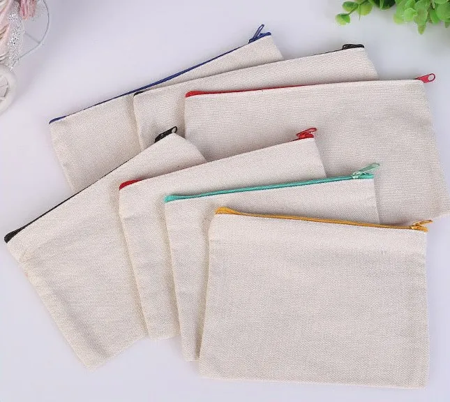 Multipurpose Cosmetic Bag Makeup Pouches with Zipper Cotton Canvas Storage Pencil Pouch Travel Toiletry косметичка DIY Design