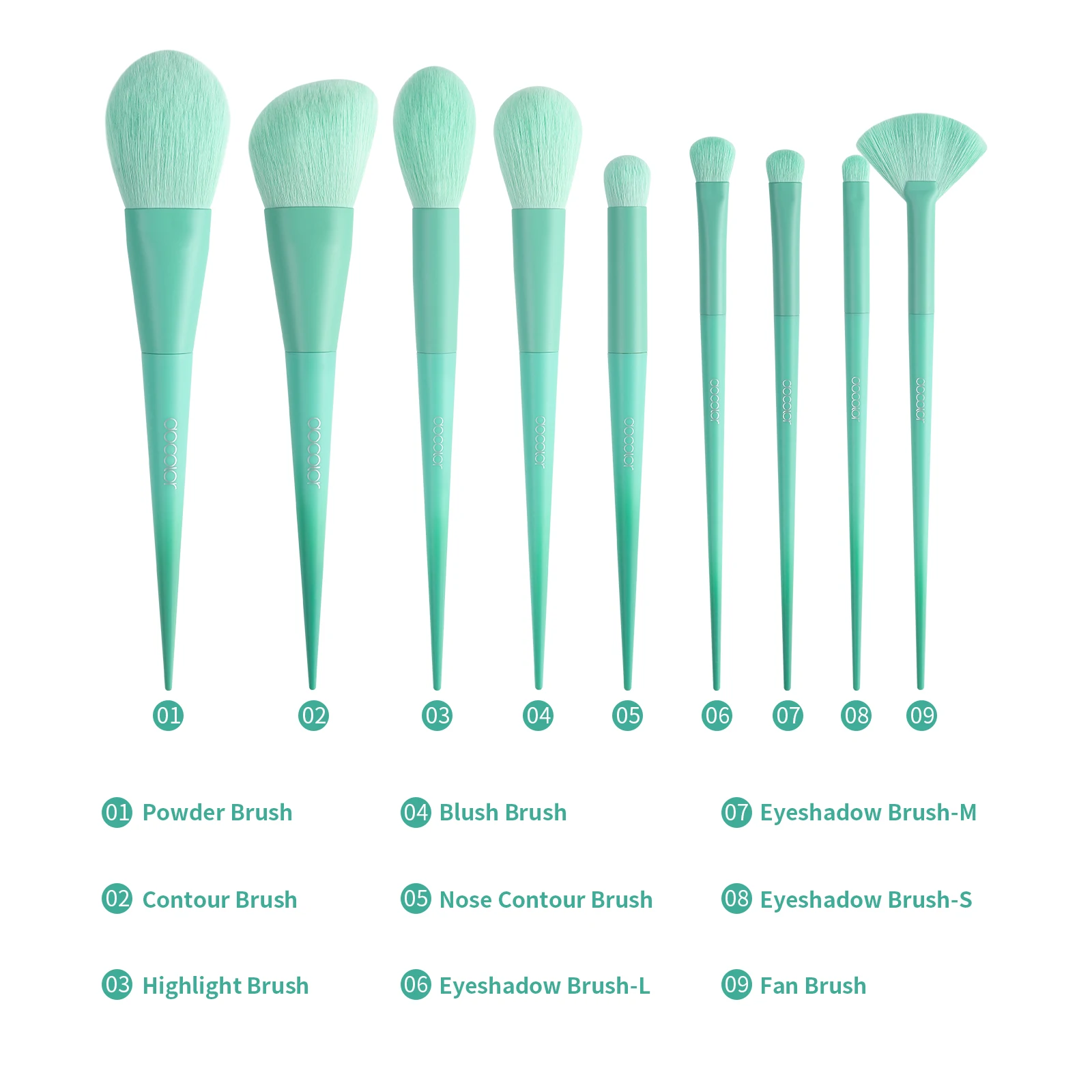 Docolor 9 шт. набор кистей для макияжа тени век основа румяна Косметика смешивание