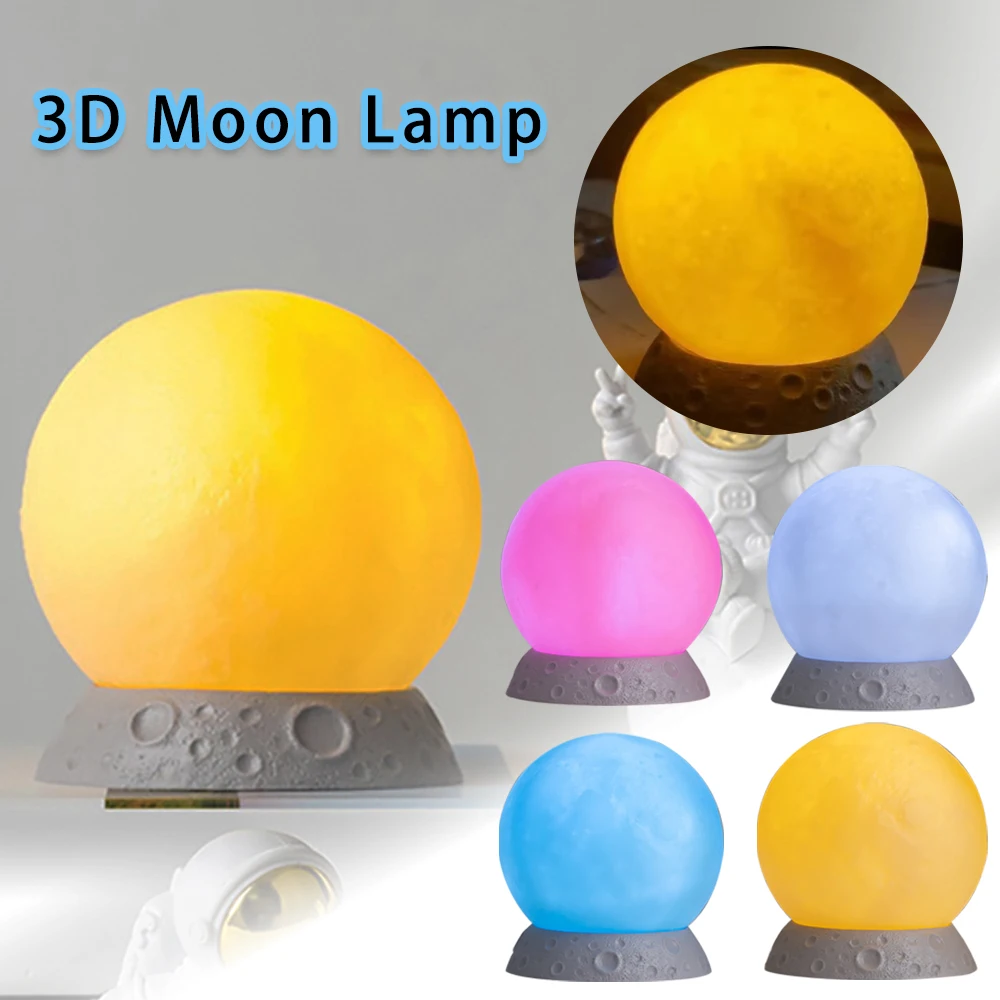 

1pcs Creative Moon Lamp Space Astronaut Decorative Lamp Ornament Statue and Moon Home Decor Resin Lamp Gift