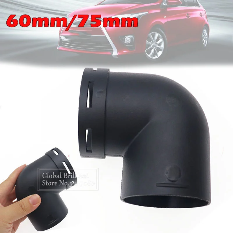 

60mm 75mm Car L Air Vent Ducting Pipe Elbow Outlet Connector joiner For Webasto Eberspaecher Diesel Parking Heater Accessory