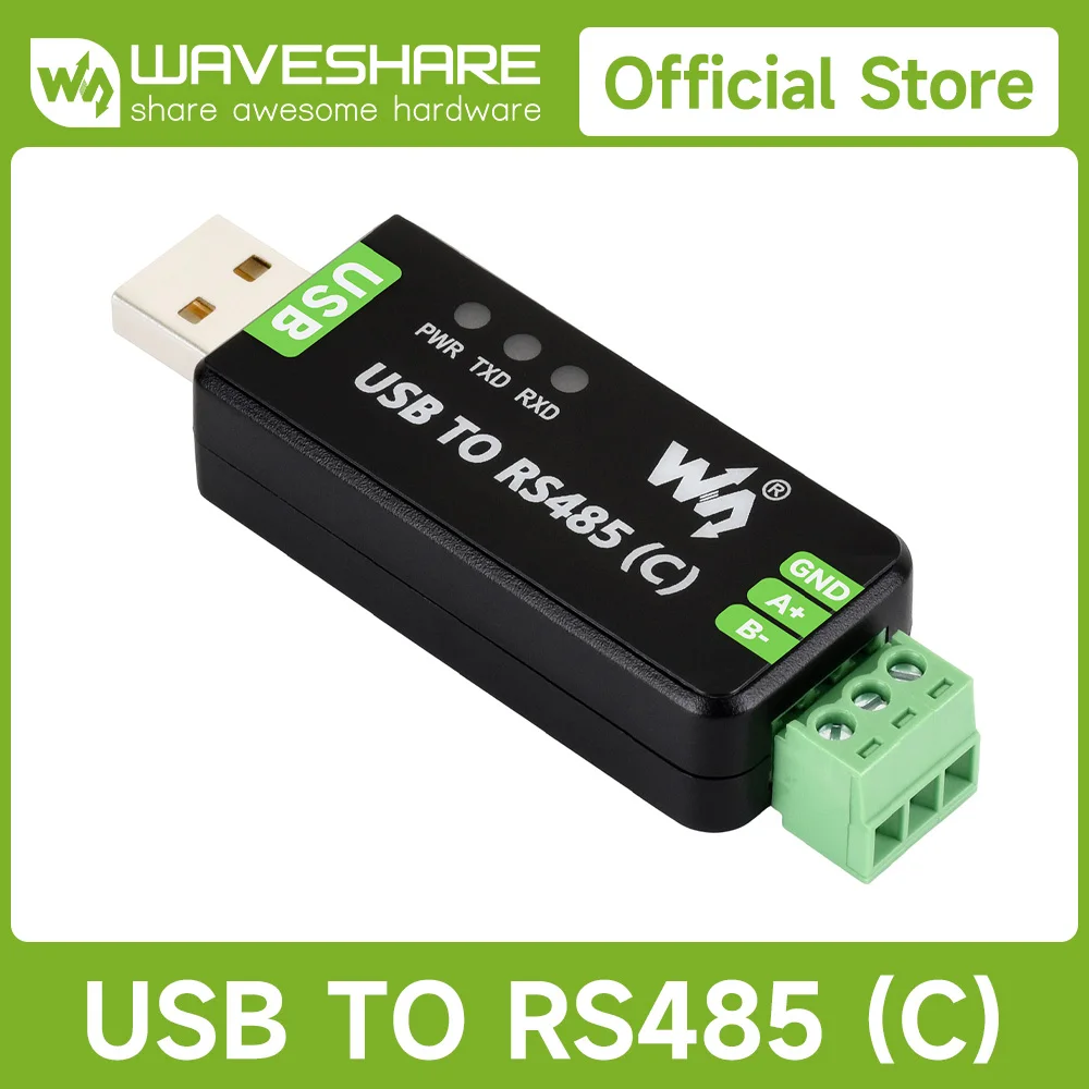 Фото Промышленный изолированный двунаправленный преобразователь Waveshare USB в RS485 (C), чип FT232RNL, встроенный изолированный трансивер №2