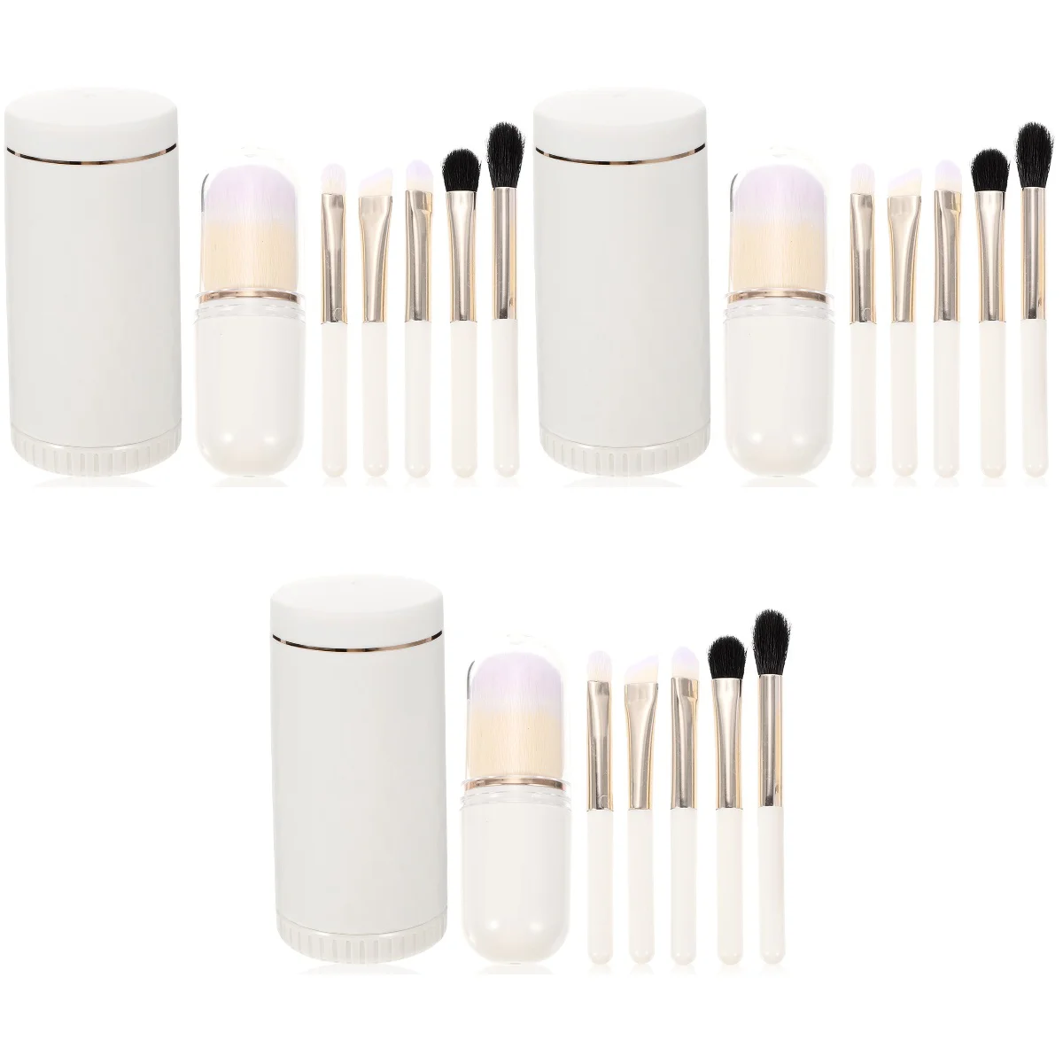 

3 Sets Makeup Set Makeup Brushes Case Travel Set Round Mirror Outfit Sets Women Makeup Tool Major Makeup Brush Set