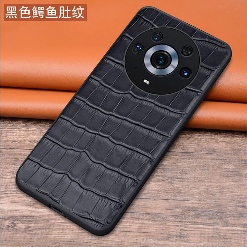 Hot New Genuine Leather Luxury Crocodile Head Phone Case For Honor Magic 3 Pro Cover For Honor Magic3 Pro 6.76 Inch Cases