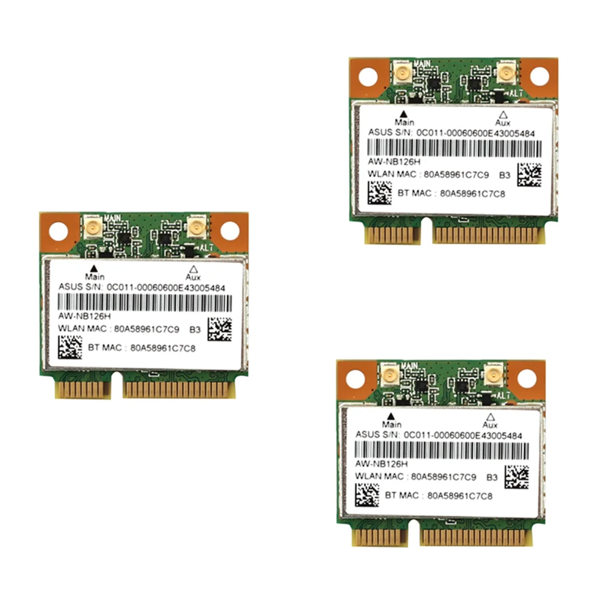 3X Новая для AzureWave AW-NB097H AW-NB100H AR3012 AR5B225 Half Mini PCI-E Wifi BT4.0 Wlan Беспроводная карта