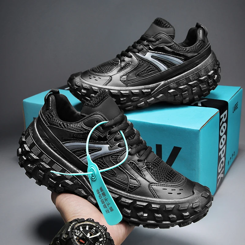 Tire Sneakers for Men Mesh Thick-soled Sports Shoes Casual Dad Shoes Students Four Seasons Hiking Runing Shoes Free Shipping