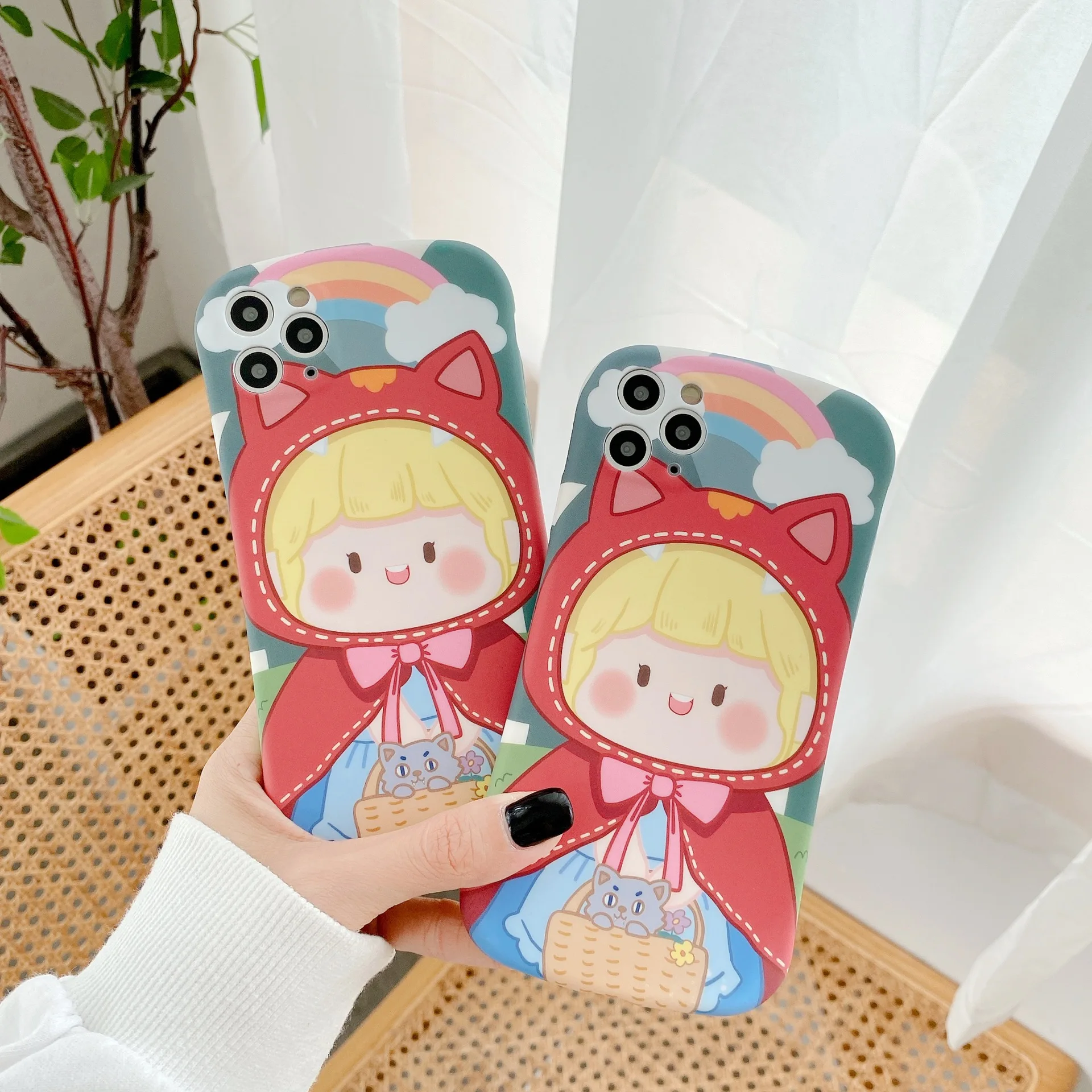 

Lovely Little Red Riding Hood Phone Case for Iphone 13 12 11 Pro Max 7 8 Plus X XS Max XR Soft TPU Cover Shell