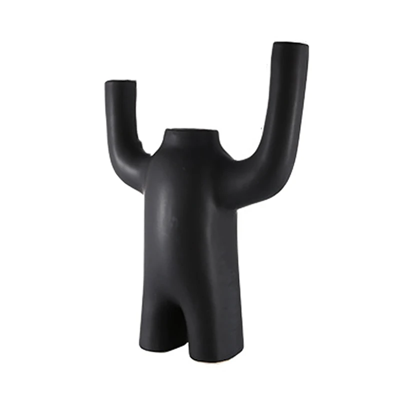 

Ceramic Vase Abstract Robot Decoration Creative Simulation Flower Arrangement Accessories Countertop Vase Home Decor