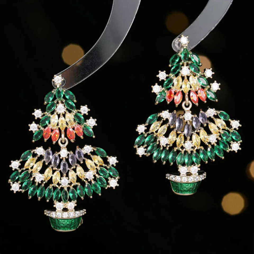 

Ювелирные изделия Zlxgirl красочные циркониевые рождественские серьги гвоздики дерево ювелирные изделия для женщин Свадебные уши бижутерия а...