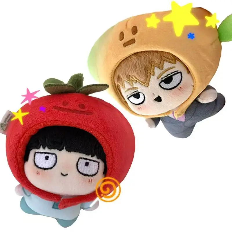 Фото Фаршированная 10 см Mob Psycho100 Kageyama Shigeo Reigen Arataka Большая голова Хлопковая кукла Одевание Плюшевая игрушка для рюкзака Орнамент Брелок №1