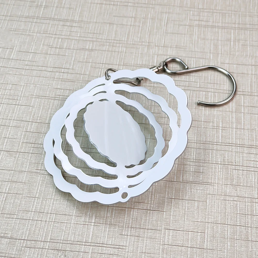

3inch Sublimation Wind Spinner Blanks 3D Wind Catcher Spinning Hanging Kinetic Art Outdoor Garden Yard Decoration Bird Deterrent