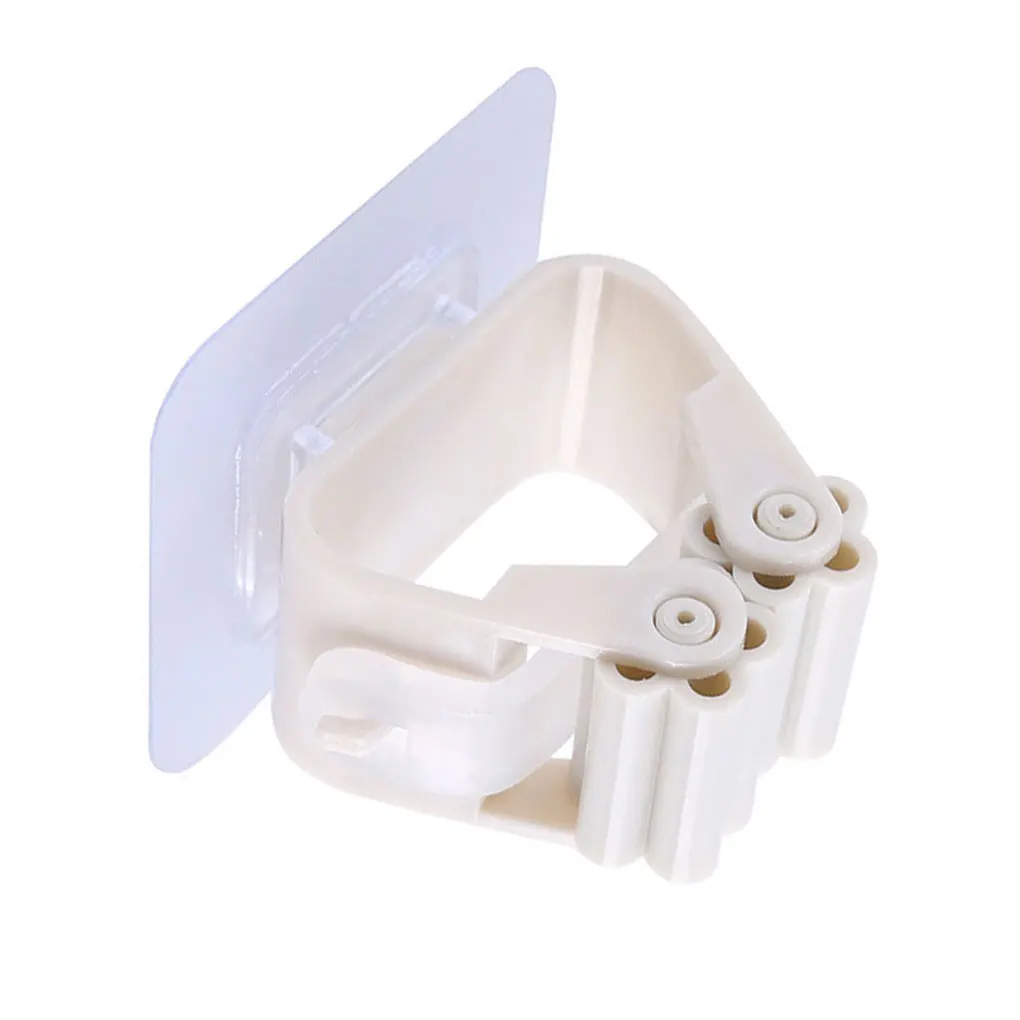 

1PC Mop Broom Holder Wall Mounted Mop Holder Household Adhesive Storage Broom Hanger Mop Hook Racks Kitchen Bathroom Organizer