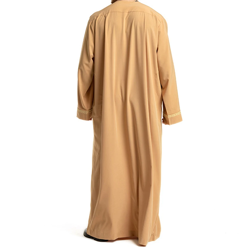 Middle Eastern Ethnic Costumes Muslim Robe Male Aristocrat Luxury Arabian Islamic Prayer Dress Long-sleeved Top Worship Service