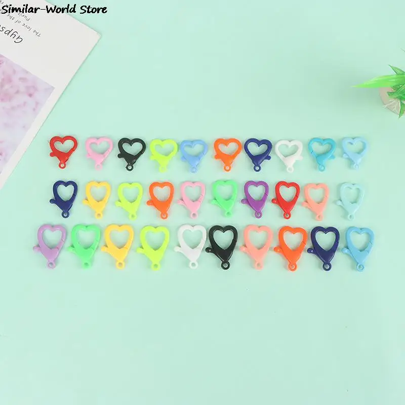 

10 Pcs/Lot Mixed Long Peach heart Plastic Lobster Clasp Hooks Keychain End Connectors For Jewelry Making DIY Chain Accessories