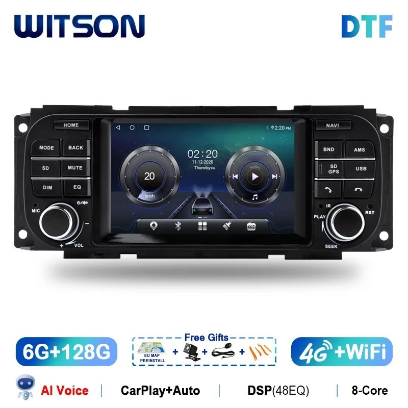 

WITSON Android 14 автомобильный аудиоплеер для JEEP Grand Cherokee Liberty Wrangler Chrysler для Dodge GPS DSP Carplay автомобильное радио