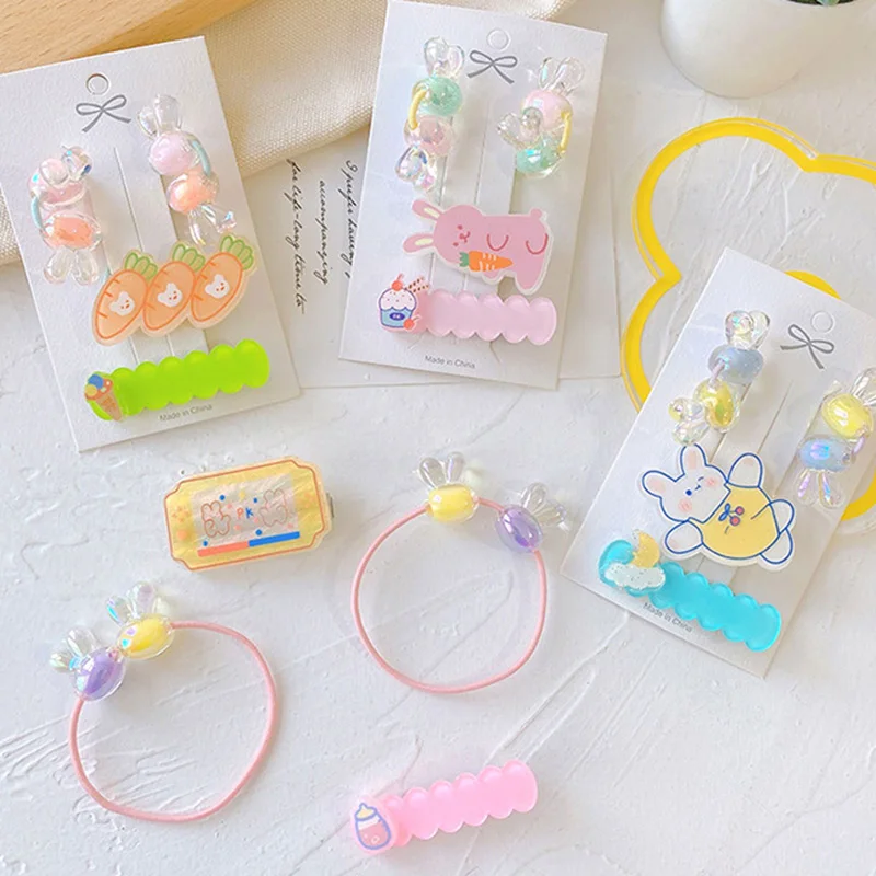

Acrylic Carrot Biscuits Bunny Cake Clip Girl Hair Pins Clip Hair Barrette Accessories