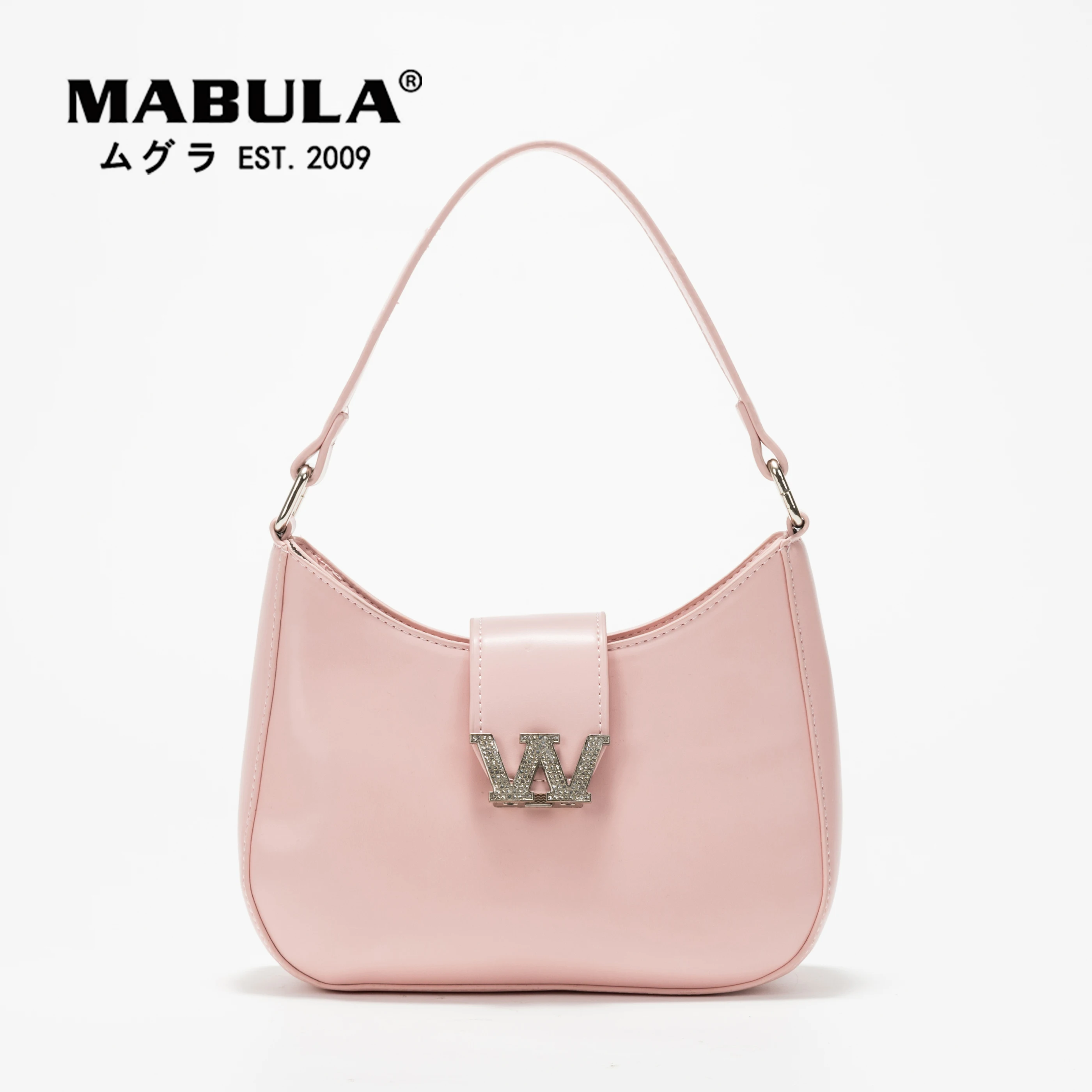 

MABULA Luxury Sparkling Crystal Rhinestone Women Hobo Shoulder Purse Brand Pink Top Handle Handbag 2022 Evening Crossbody Bag