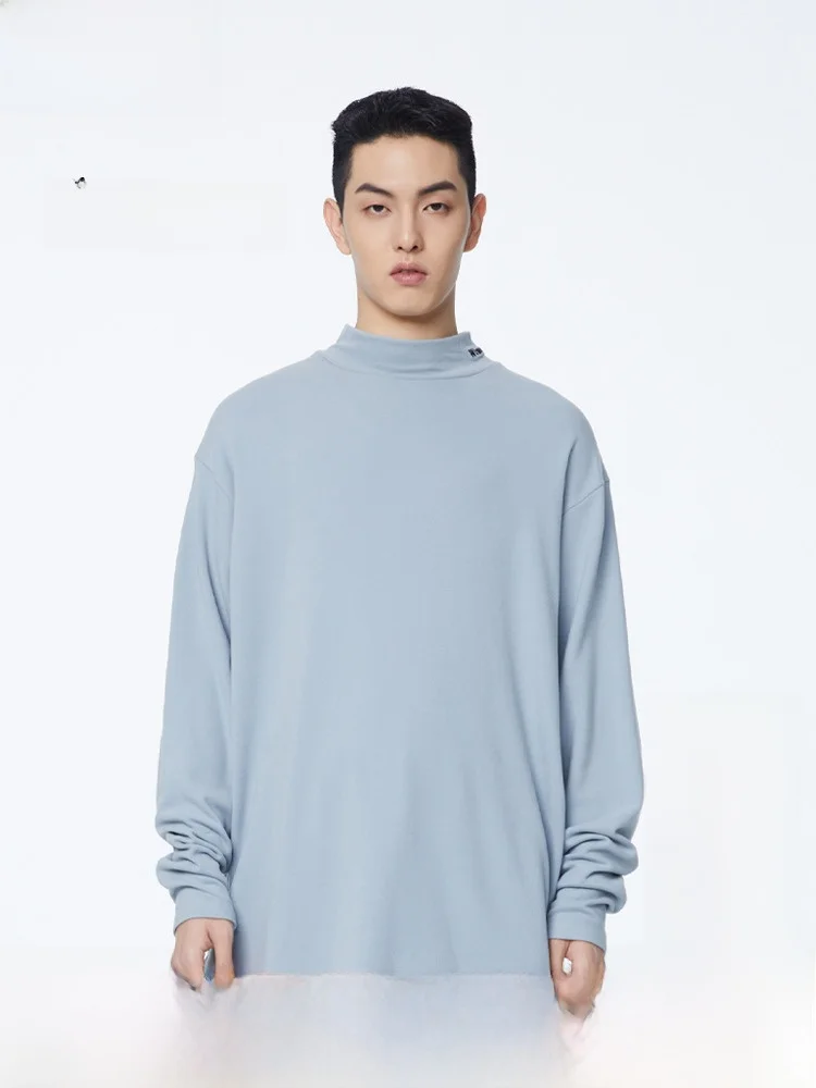 Xxzxx Рубашка с высоким воротником и длинными рукавами Мужская женская одинаковые