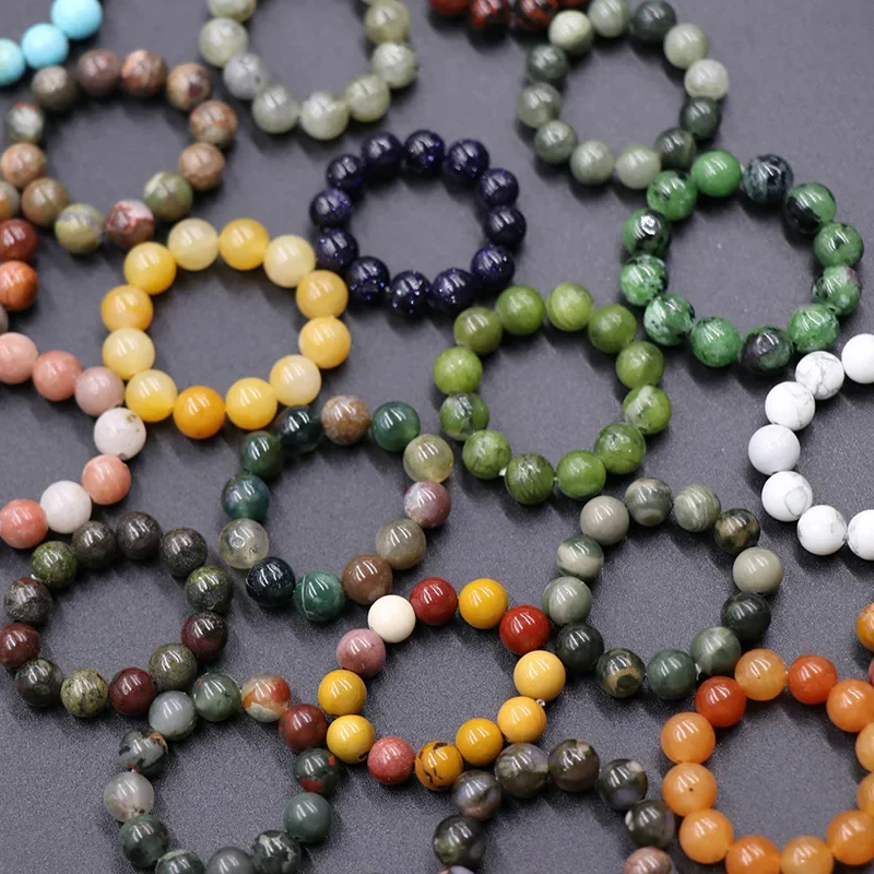 10 шт. 6 мм круглые бусины составное кольцо из драгоценных камней кварцевый