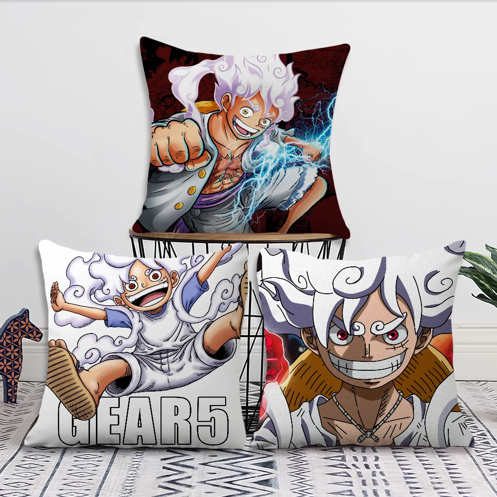 Pillow Case Fan Style Square Home O-ONE P-PIECE Anime G-Gear 5 L-Luffy Decor Cushion Cover Design Printed