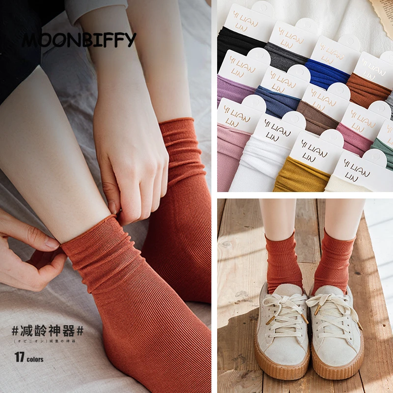 

Новинка 2022, носки в стиле ретро из плотного кислородного хлопка, тонкие свободные женские носки в японском и корейском стиле, тонкие чулки