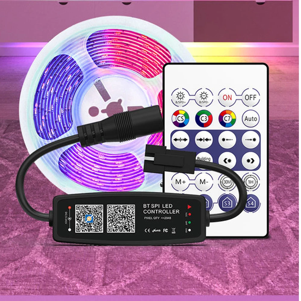 WS2812B контроллер Bluetooth музыка wifi Пиксельная светодиодная полоса светильник SK6812