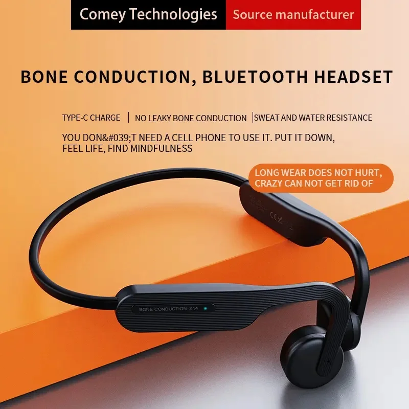 Наушники с открытым ухом костной проводимости и микрофоном стереогарнитура для