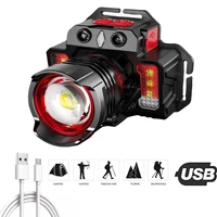 led headlamp strong light rechargeable lantern long range waterproof super bright night fishing induction miners lamp