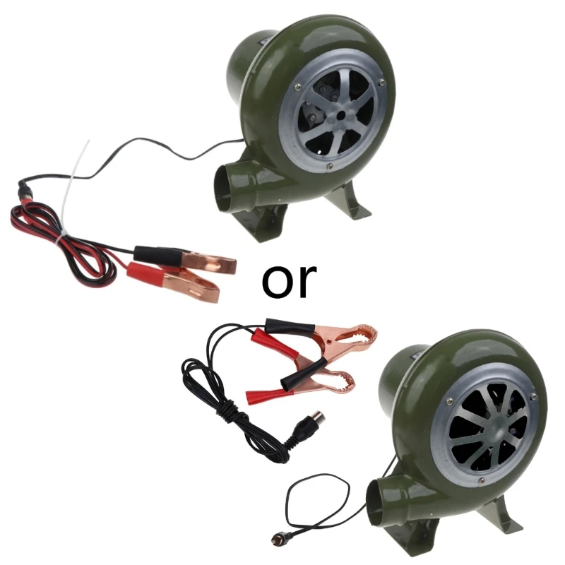 

N0HB Camping Fire Starter Grill Fan Electric Blacksmith Blower DC12V 2800RPM