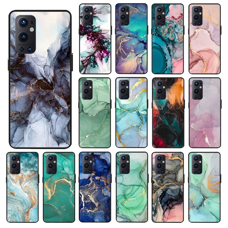 

Blue Pink Green Marble Phone Case for OnePlus 10 Pro 10T 7T Pro 8 8Pro 8T 9 Pro 9R 9RT Nord2 OnePlus N100 N10 N200 Nord CE