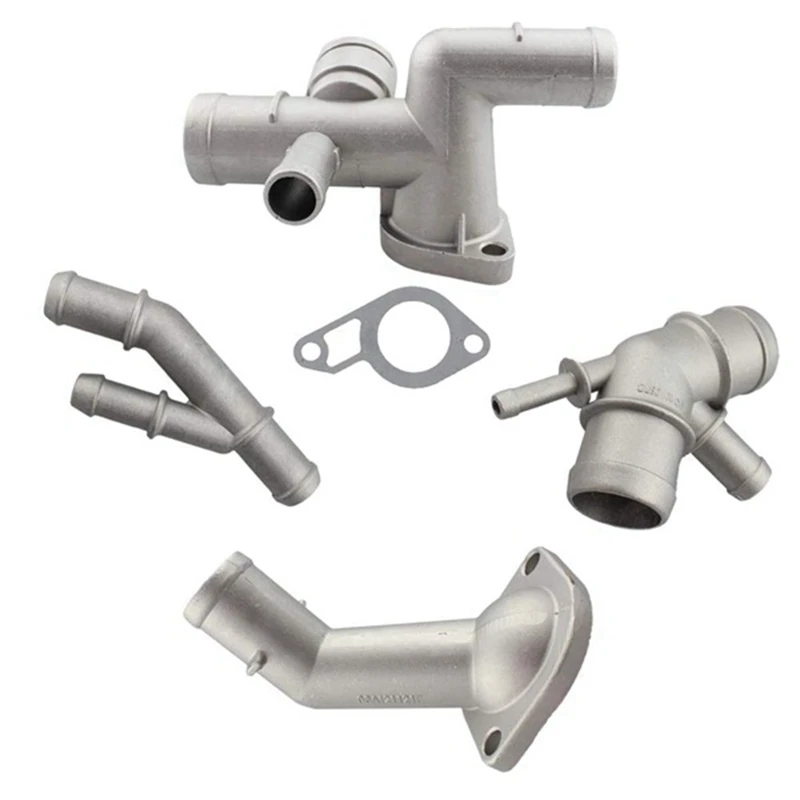 

4PCS Aluminium 1.8T Engine Cooling Coolant Hose Connector Supercharger Pipe for Golf MK4 Bettle A3 S3 TT